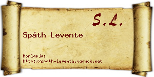 Spáth Levente névjegykártya